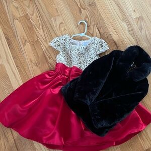 Size 4T Christmas dress with jacket. Worn once.